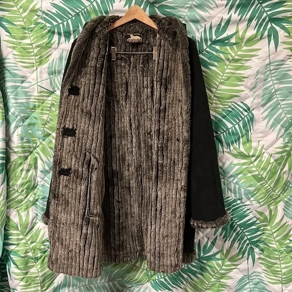 Donna Salyers' Fabulous-Furs Faux Suede & Faux Fur Trimmed Hooded - Picture 5 of 12